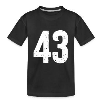 43 Numéros Blanc - T-shirt bio Premium Enfant - noir - Devant
