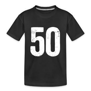 50 numéros blancs - T-shirt bio Premium Enfant - noir - Devant