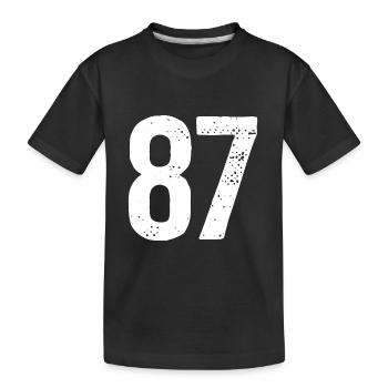 87 Numéros Blanc - T-shirt bio Premium Enfant - noir - Devant