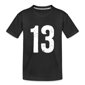 13 Numéros Blanc - T-shirt bio Premium Enfant - noir - Devant
