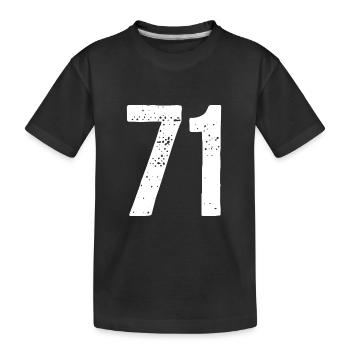 71 Zahlen Weiß - Kinder Premium Bio T-Shirt - Schwarz - Vorne