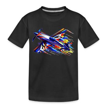 Aerobatic Aircraft 2 - Kids' Premium Organic T-Shirt - black - Front