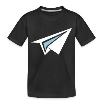 Papierflieger Flugzeug - Kinder Premium Bio T-Shirt - Schwarz - Vorne