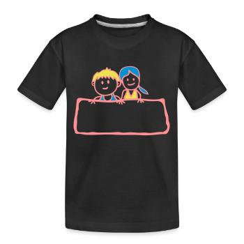 Zeichen-Panel Junge Mädchen Partei anniv - Kinder Premium Bio T-Shirt - Schwarz - Vorne