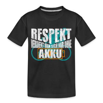Respekt ohne Akku Mountainbike Gravel Rennrad Bike - Kinder Premium Bio T-Shirt - Schwarz - Vorne