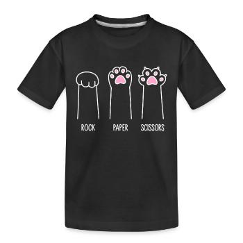 Rock Paper Scissors - Cat Paws - Kids' Premium Organic T-Shirt - black - Front