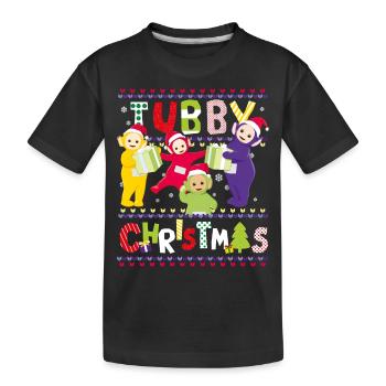 Teletubbies Tubby Christmas Ugly Christmas Design - Kids' Premium Organic T-Shirt - black - Front