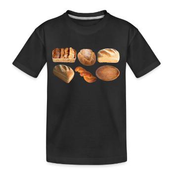 brot broetchen crossaint baecker baguette bread bu - Kinder Premium Bio T-Shirt - Schwarz - Vorne