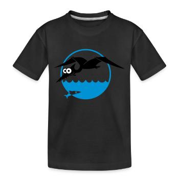 Pterosaurs chasing fish, dino, dragon, primeval - Kids' Premium Organic T-Shirt - black - Front