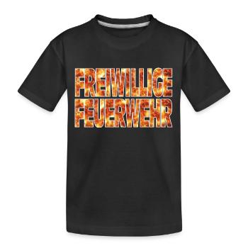 Freiwillige Feuerwehr - Kinder Premium Bio T-Shirt - Schwarz - Vorne