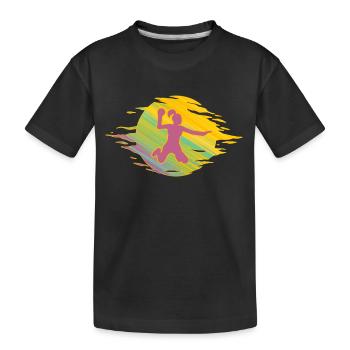 Handball Handballspielerin Sprungwurf handballgirl - Kinder Premium Bio T-Shirt - Schwarz - Vorne