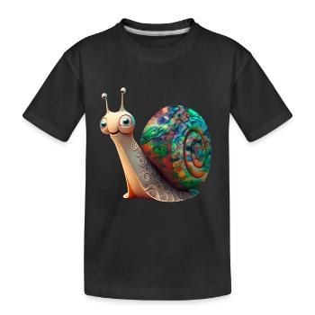 Opal Snail - Opal Snail Shell - Kids' Premium Organic T-Shirt - black - Front