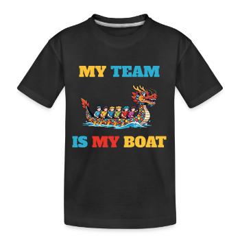 My Team is my Boat - Kids' Premium Organic T-Shirt - black - Front