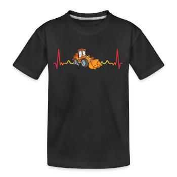 Pelle Chargeuse sur pneus Chantier de construction Heartbeat - T-shirt bio Premium Enfant - noir - Devant