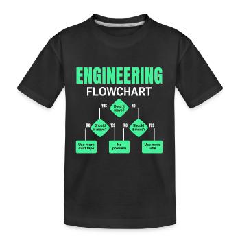 Engineering Flowchart Engineer - Kids' Premium Organic T-Shirt - black - Front