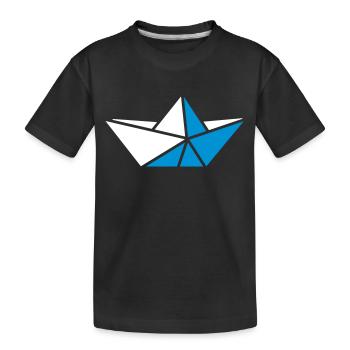 bateau de papier - T-shirt bio Premium Enfant - noir - Devant