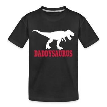 Daddy Saurus - Kinder Premium Bio T-Shirt - Schwarz - Vorne