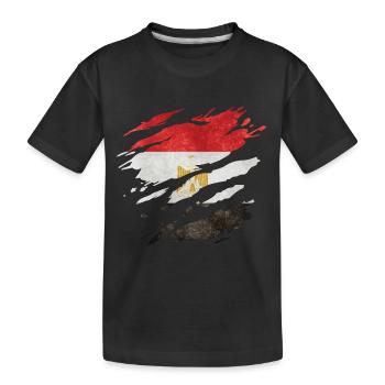 Egypt - National Flag, Scratches, Cracks - Kids' Premium Organic T-Shirt - black - Front