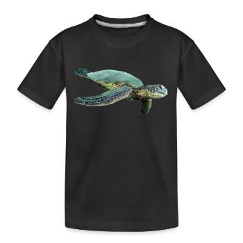 turtle schildkroete tiere animals6 - Kinder Premium Bio T-Shirt - Schwarz - Vorne
