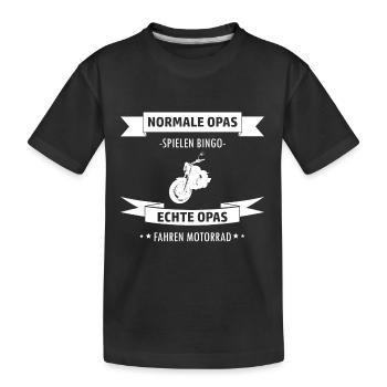 Motorrad Opa Biker Großvater Lustiger Spruch - Kinder Premium Bio T-Shirt - Schwarz - Vorne