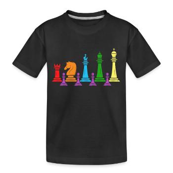 Schach Schachmatt Schachspieler Schachfamilie - Kinder Premium Bio T-Shirt - Schwarz - Vorne
