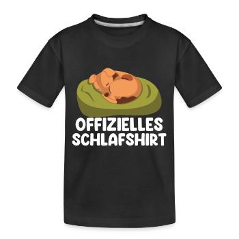 Offizielles Schlafshirt Schlafender Hund - Kinder Premium Bio T-Shirt - Schwarz - Vorne