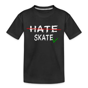 skater skateboard sk8 halfpipe skateboarder skate - T-shirt bio Premium Enfant - noir - Devant