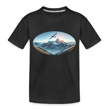 Glider in the mountains - Kids' Premium Organic T-Shirt - black - Front