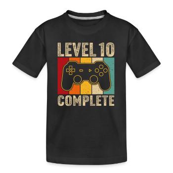 10.Geburtstag - 10 Jahre Gamer Level 10 complete - Kinder Premium Bio T-Shirt - Schwarz - Vorne