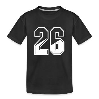 26 Jahre Trikot Nummer 26 T-shirt Nummer 26 - Kinder Premium Bio T-Shirt - Schwarz - Vorne