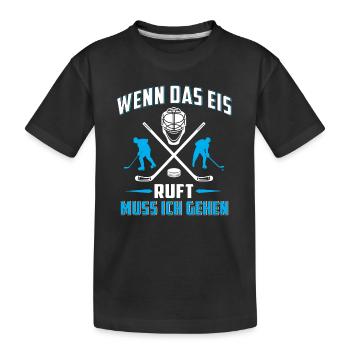 Wenn das eis ruft muss ich gehen - Kinder Premium Bio T-Shirt - Schwarz - Vorne