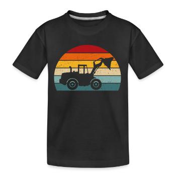 Chargeuse sur pneus rétro chargeuse sur pneus driver - T-shirt bio Premium Enfant - noir - Devant