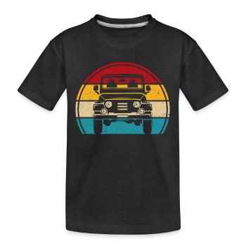 Retro Offroad SUV 4x4 Off-Road Vehicle - Kids' Premium Organic T-Shirt - black - Front