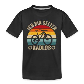 ich bin selten radlos fahrrad mountainbike - Kinder Premium Bio T-Shirt - Schwarz - Vorne