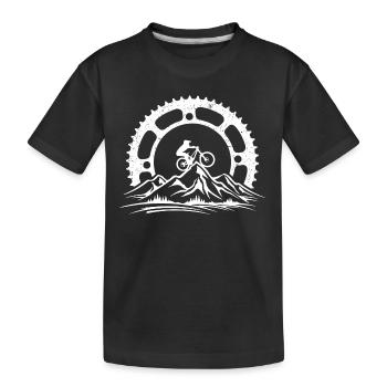 Mountainbike MTB mountainbiker mountainbiken - Kinder Premium Bio T-Shirt - Schwarz - Vorne