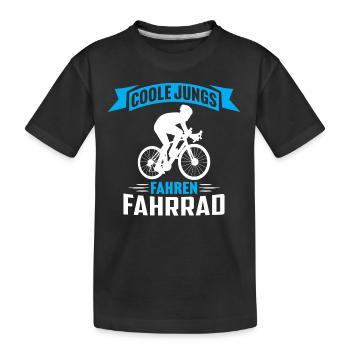 coole jungs fahren fahrrad fahrradfahrer jungs - Kinder Premium Bio T-Shirt - Schwarz - Vorne