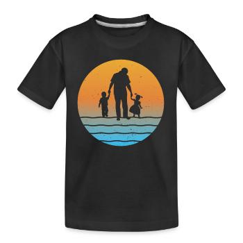 Vater UndTochter Sohn Opa und Enkelin und Enkel - Kinder Premium Bio T-Shirt - Schwarz - Vorne