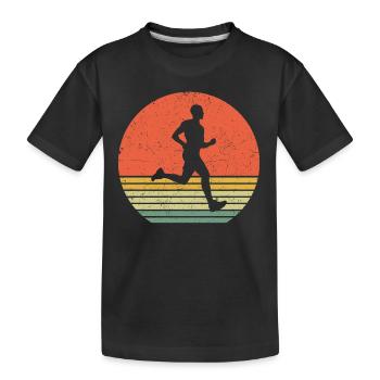 Laufen vintage t-shirt für läufer jogger - Kinder Premium Bio T-Shirt - Schwarz - Vorne