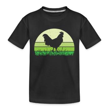 Rooster - Kids' Premium Organic T-Shirt - black - Front