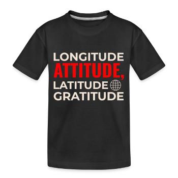 Längengrad Breitengrad Einstellung Dankbarkeit GIS Karte - Kinder Premium Bio T-Shirt - Schwarz - Vorne