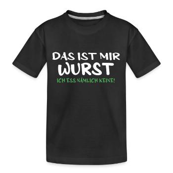 vegetarier bio fleischlos vegetarisch veganlife - Kinder Premium Bio T-Shirt - Schwarz - Vorne