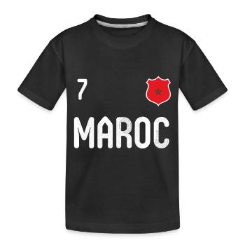Marokko T-Shirt mit der Nummer 7 - Kinder Premium Bio T-Shirt - Schwarz - Vorne