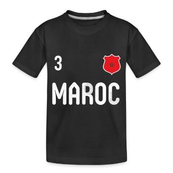 Marokko T-Shirt mit der Nummer 3 - Kinder Premium Bio T-Shirt - Schwarz - Vorne