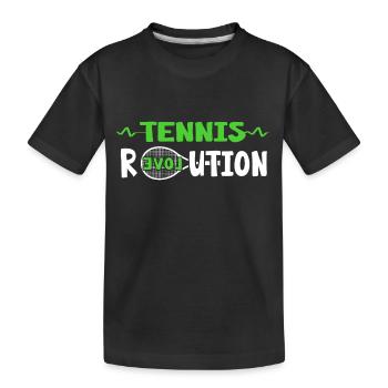Tennis match ball tennis racket "tennis-love" - Kids' Premium Organic T-Shirt - black - Front