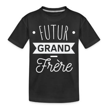 T shirt grand frère futur grand-frère cadeau - T-shirt bio Premium Enfant - noir - Devant