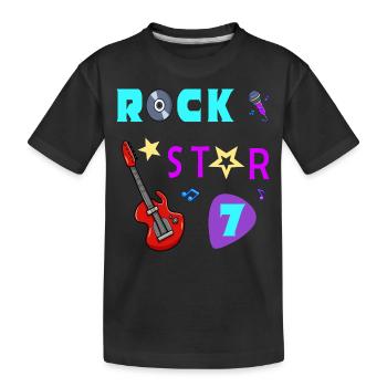 Rock-Star Kinder T-Shirt Lets Rock - Kinder Premium Bio T-Shirt - Schwarz - Vorne