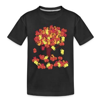 Arbre en Automne perdant ses Feuilles de Chat - T-shirt bio Premium Enfant - noir - Devant