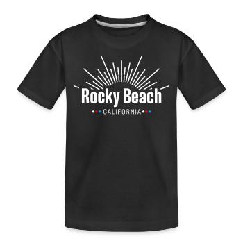 Die drei ??? Rocky Beach Kalifornien - Kinder Premium Bio T-Shirt - Schwarz - Vorne