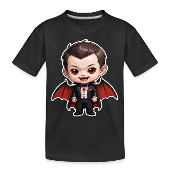 Halloween - Cute Vampire Boy - Kids' Premium Organic T-Shirt - black - Front