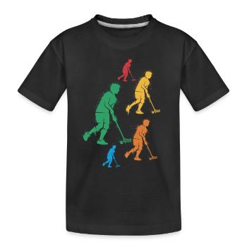 Floorball Innebandy Salibandy Kids Floorball - Kids' Premium Organic T-Shirt - black - Front
